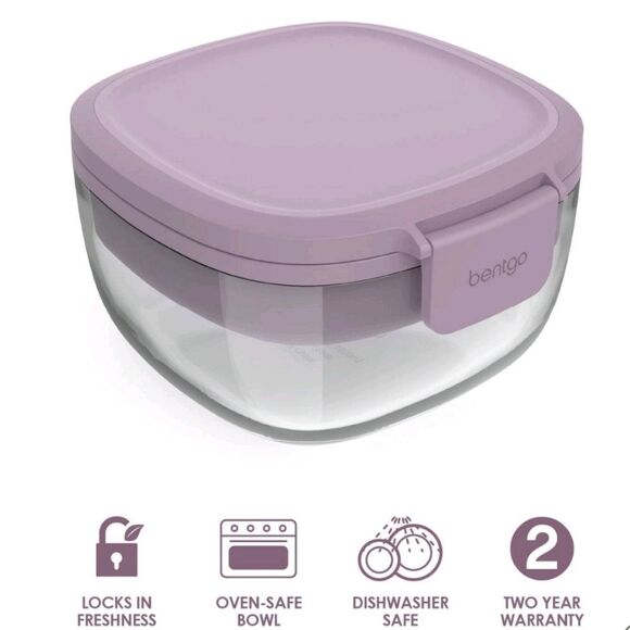 Bentgo 7.6C Glass All-in-One Salad Container- Rose - Picture 6 of 13
